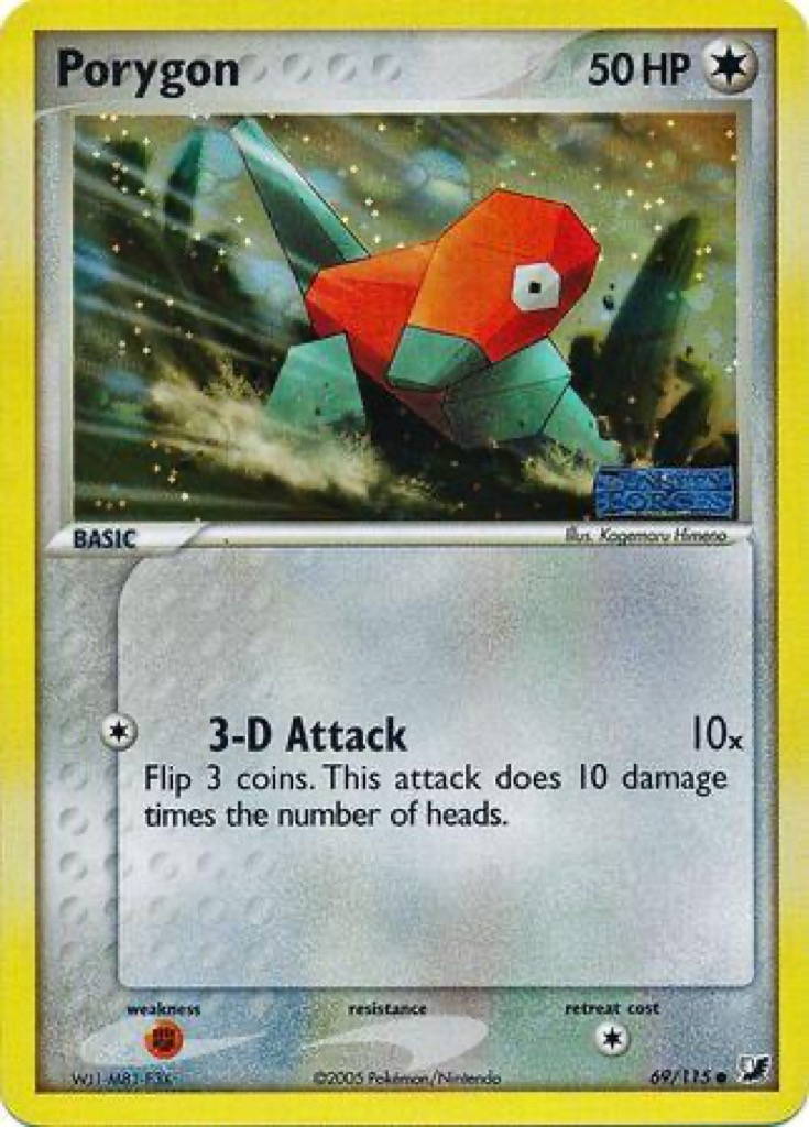 Reverse Holo Porygon 69/115, Unseen Forces Pokémon card