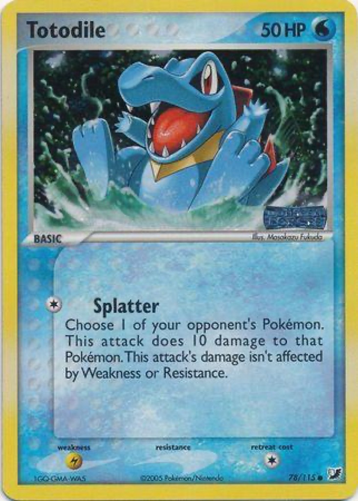 Reverse Holo Totodile 78/115, Unseen Forces Pokémon card