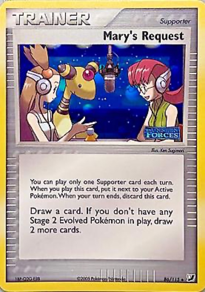 Reverse Holo Mary's Request 86/115, Unseen Forces Pokémon card