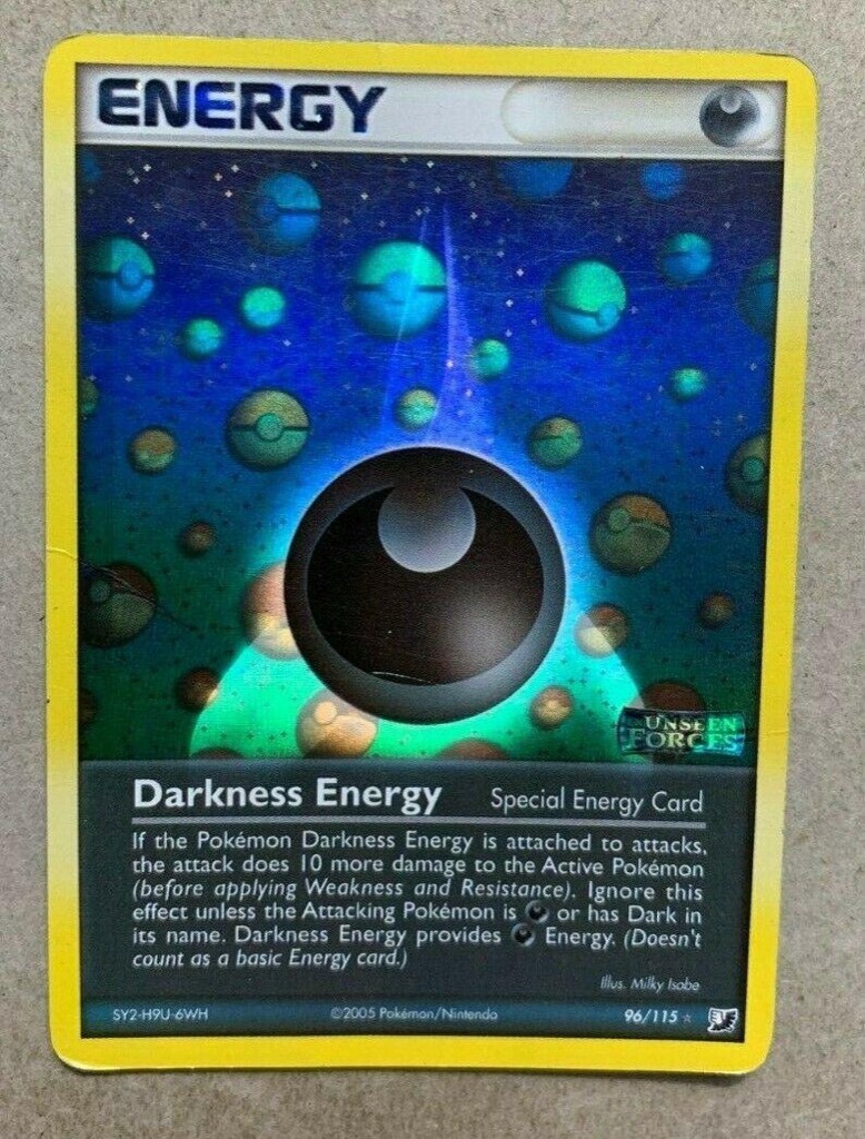 Reverse Holo Darkness Energy 96/115, Unseen Forces Pokémon card