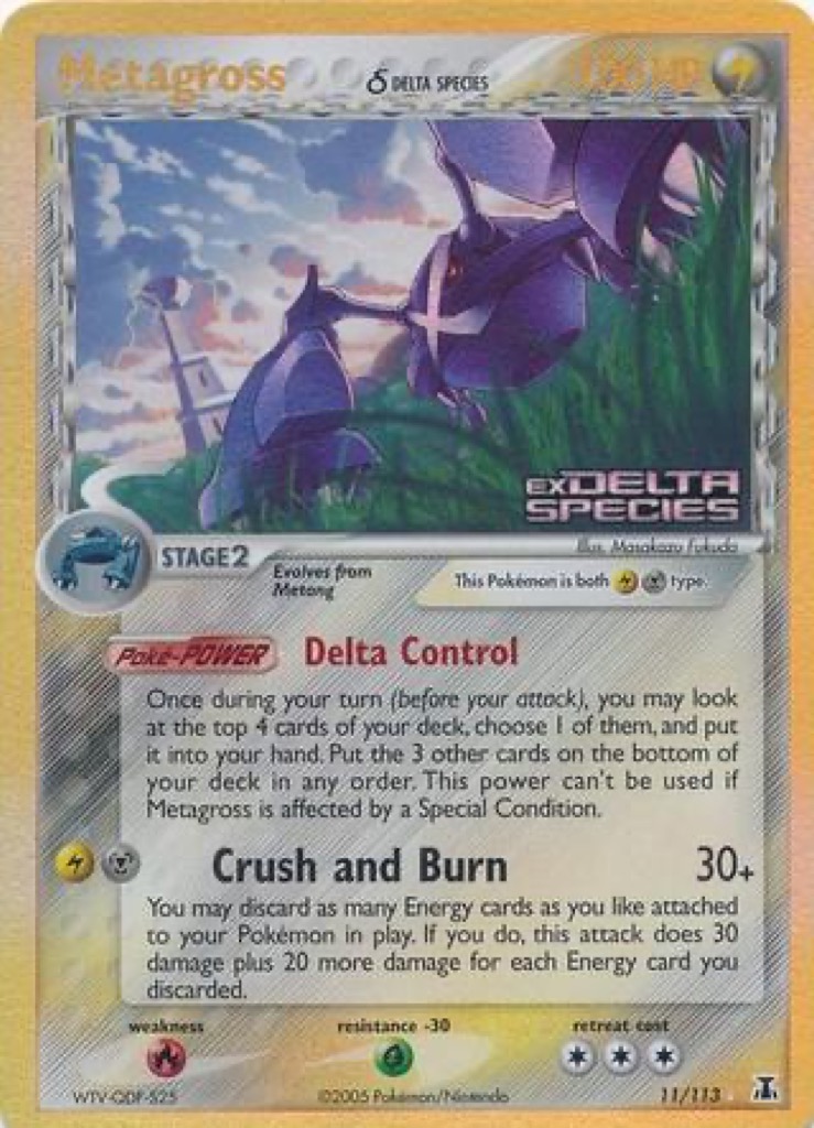 Reverse Holo Metagross δ 11/113, Delta Species Pokémon card