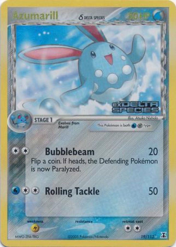 Reverse Holo Azumarill δ 19/113, Delta Species Pokémon card