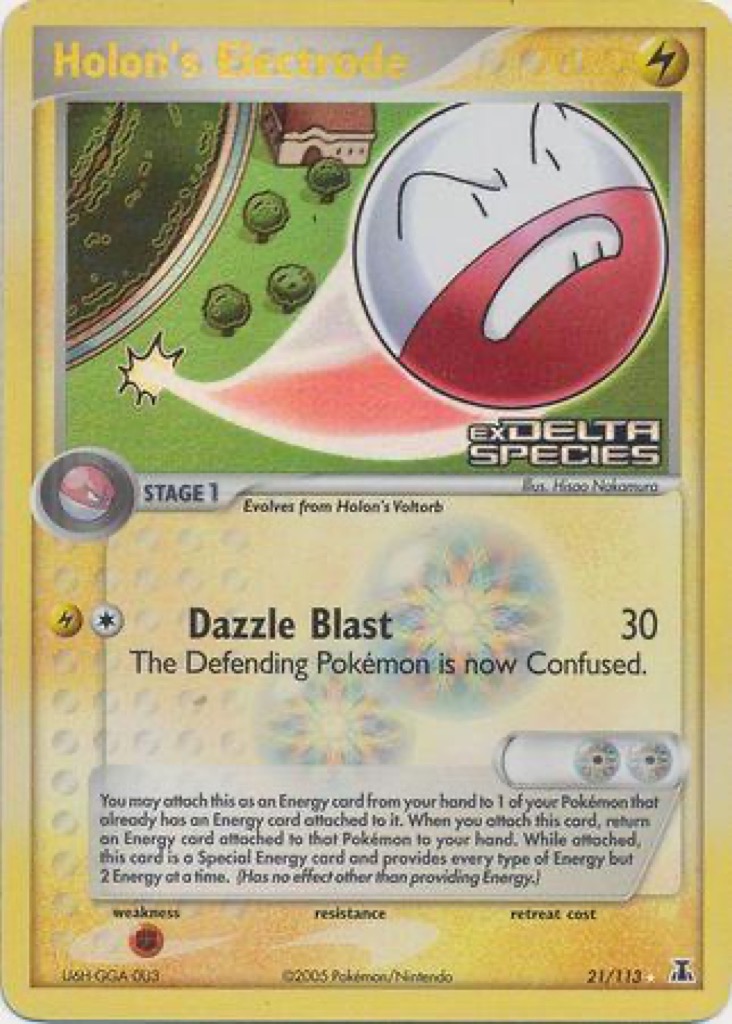 Reverse Holo Holon's Electrode 21/113, Delta Species Pokémon card
