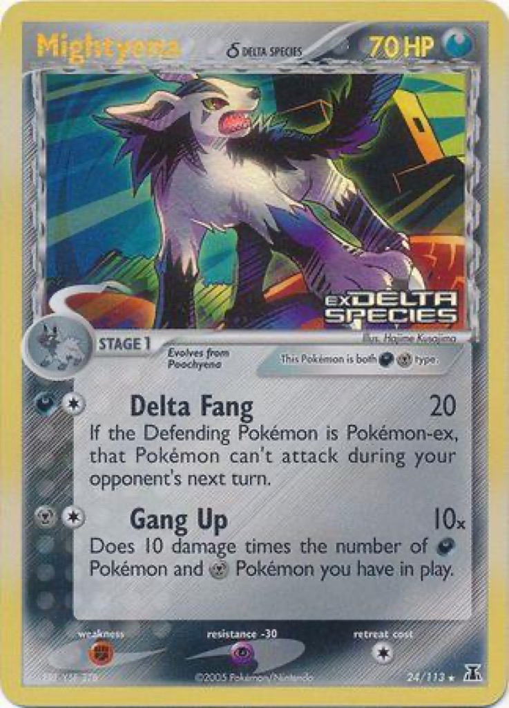 Reverse Holo Mightyena δ 24/113, Delta Species Pokémon card