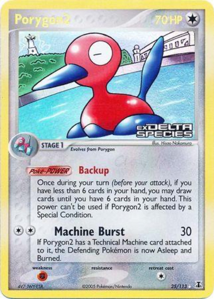 Reverse Holo Porygon2 25/113, Delta Species Pokémon card