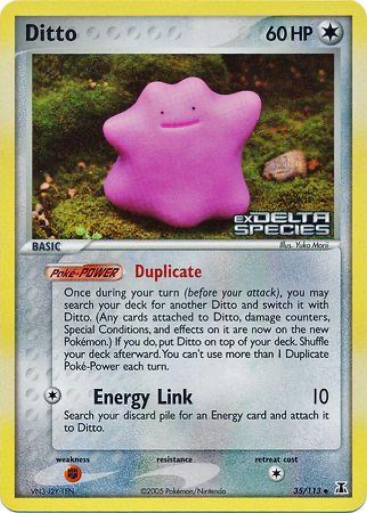 Reverse Holo Ditto 35/113, Delta Species Pokémon card