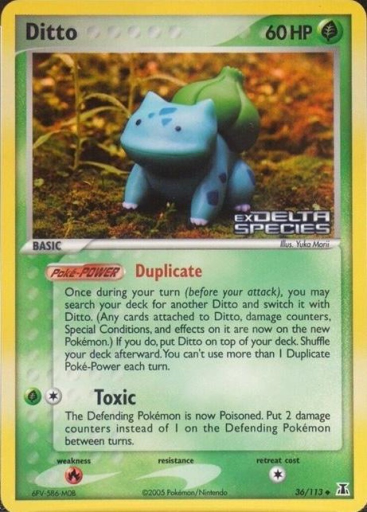Reverse Holo Ditto 36/113, Delta Species Pokémon card