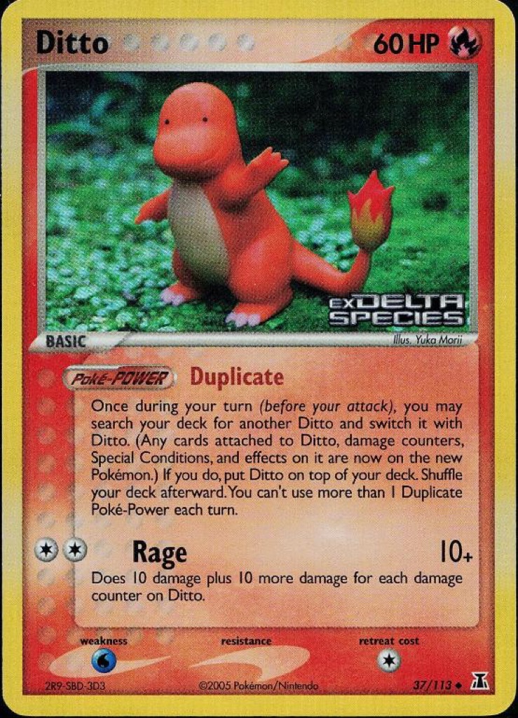 Reverse Holo Ditto 37/113, Delta Species Pokémon card