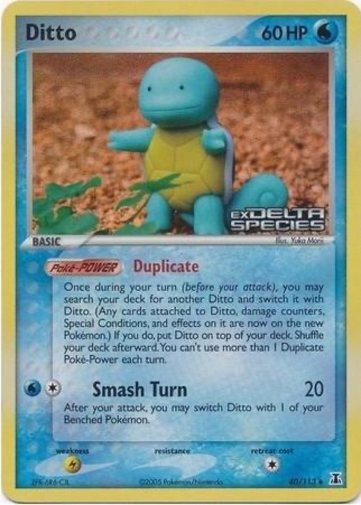 Reverse Holo Ditto 40/113, Delta Species Pokémon card