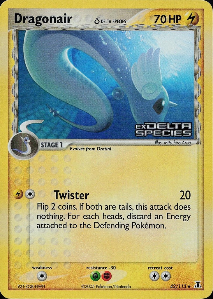 Reverse Holo Dragonair δ 42/113, Delta Species Pokémon card
