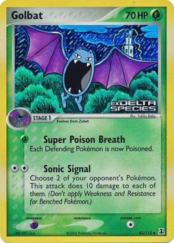 Reverse Holo Golbat 43/113, Delta Species Pokémon card
