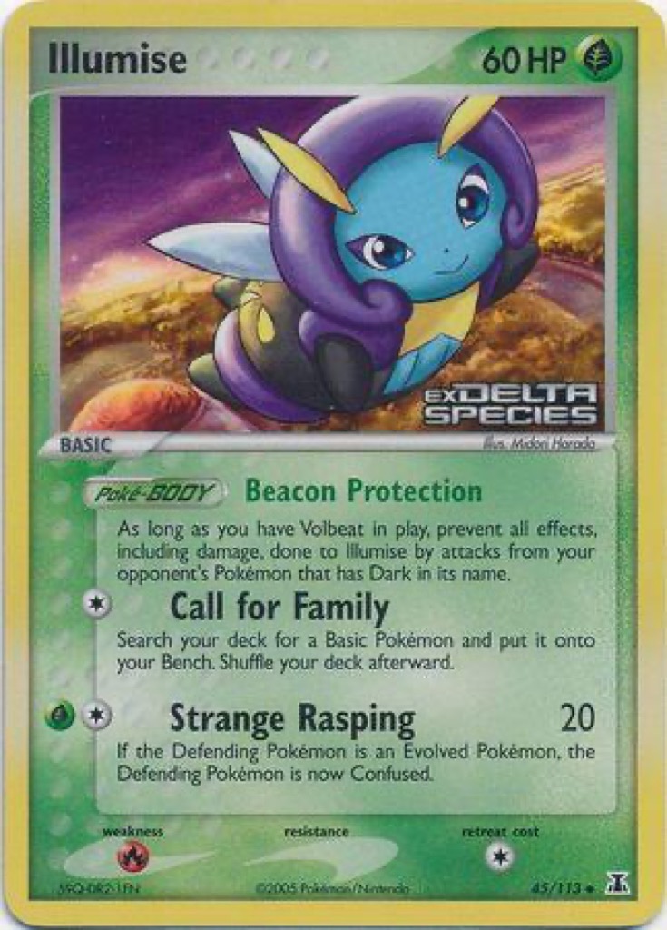 Reverse Holo Illumise 45/113, Delta Species Pokémon card