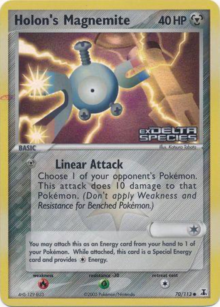 Reverse Holo Holon's Magnemite 70/113, Delta Species Pokémon card