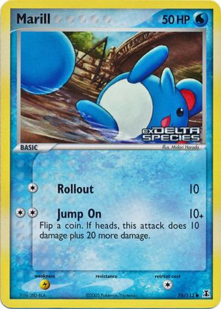 Reverse Holo Marill 76/113, Delta Species Pokémon card