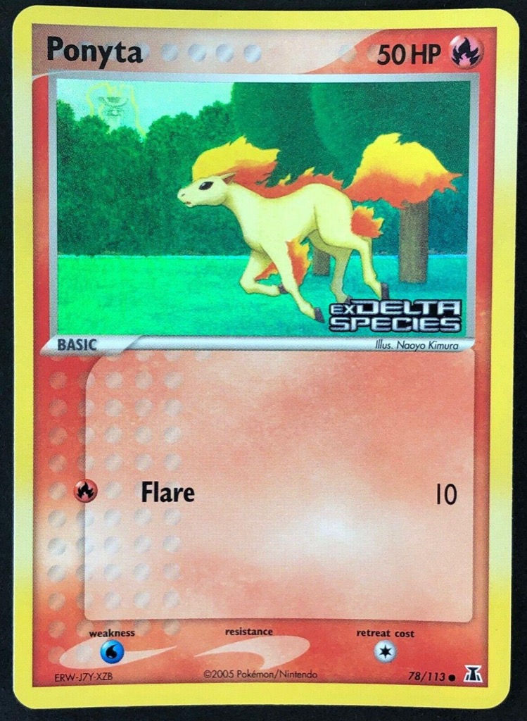 Reverse Holo Ponyta 78/113, Delta Species Pokémon card