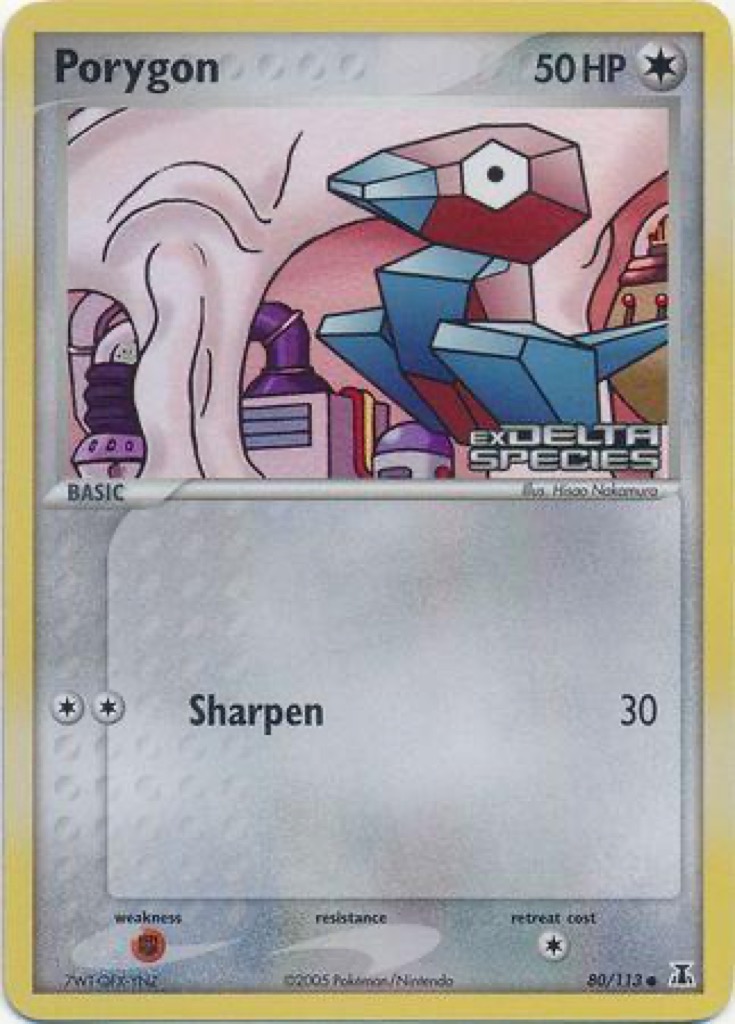 Reverse Holo Porygon 80/113, Delta Species Pokémon card