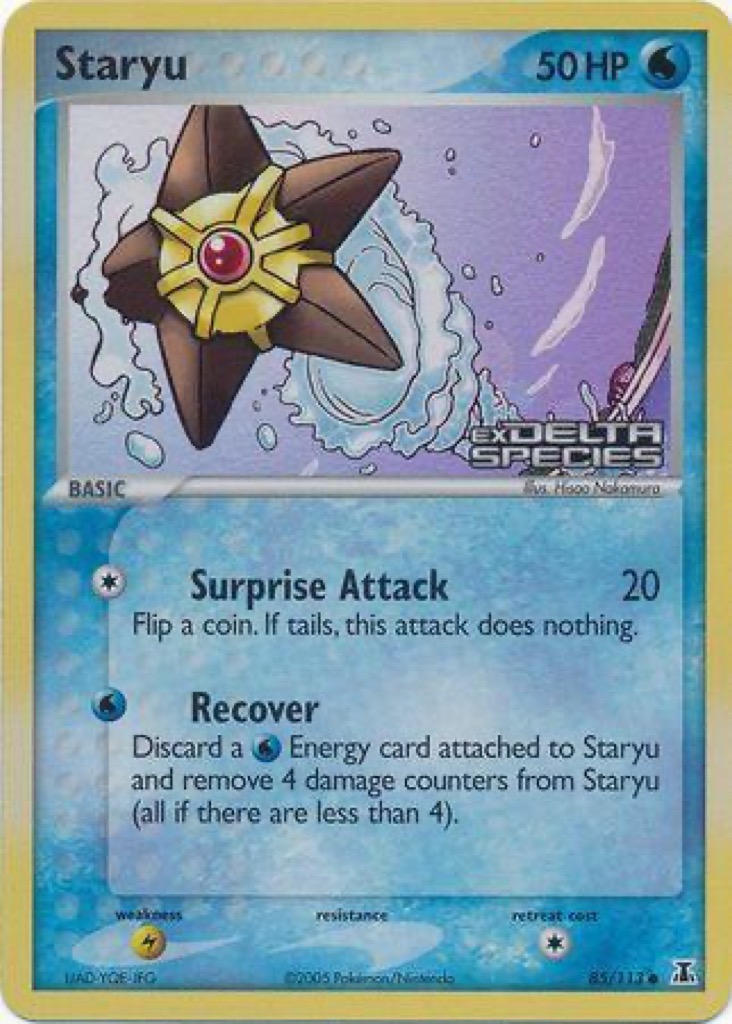 Reverse Holo Staryu 85/113, Delta Species Pokémon card