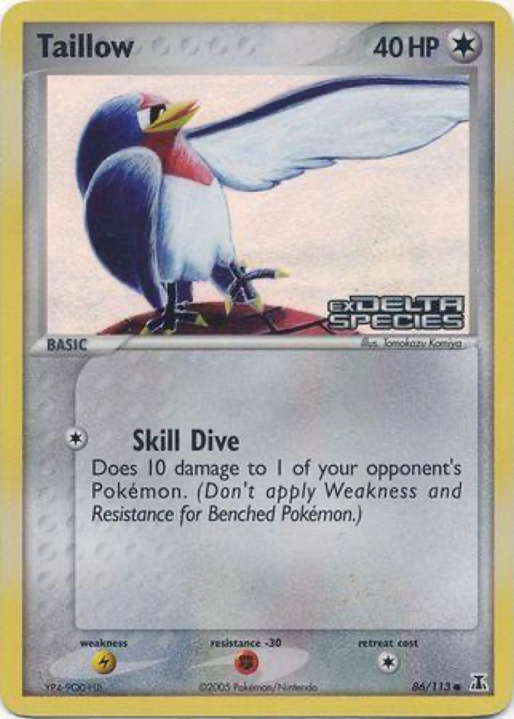 Reverse Holo Taillow 86/113, Delta Species Pokémon card