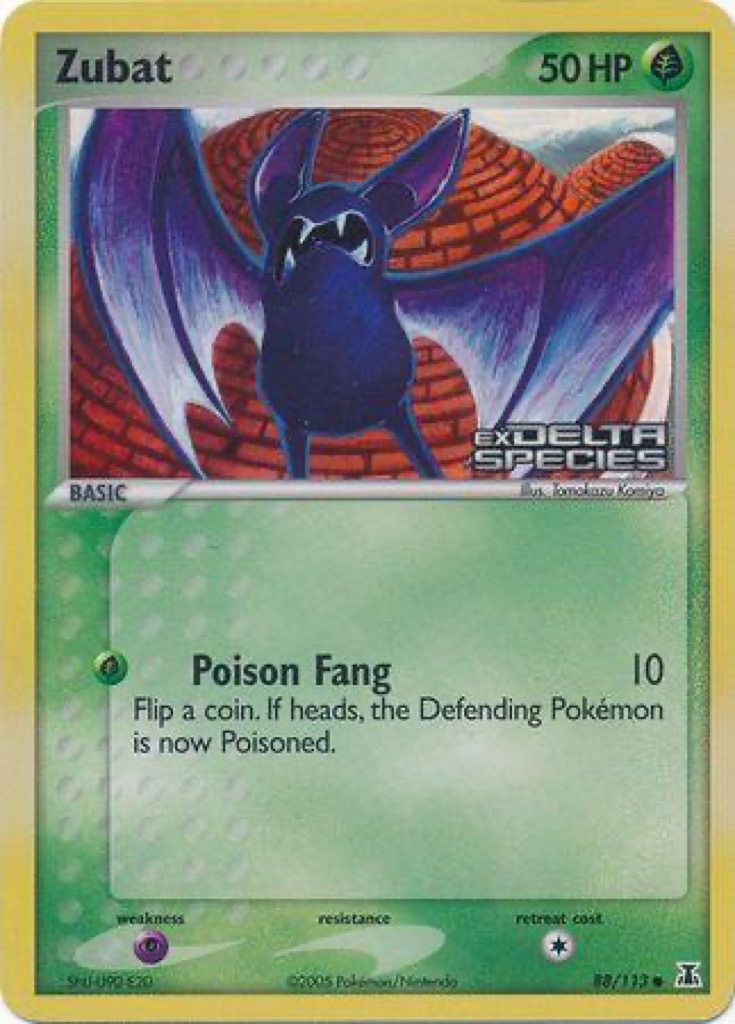 Reverse Holo Zubat 88/113, Delta Species Pokémon card