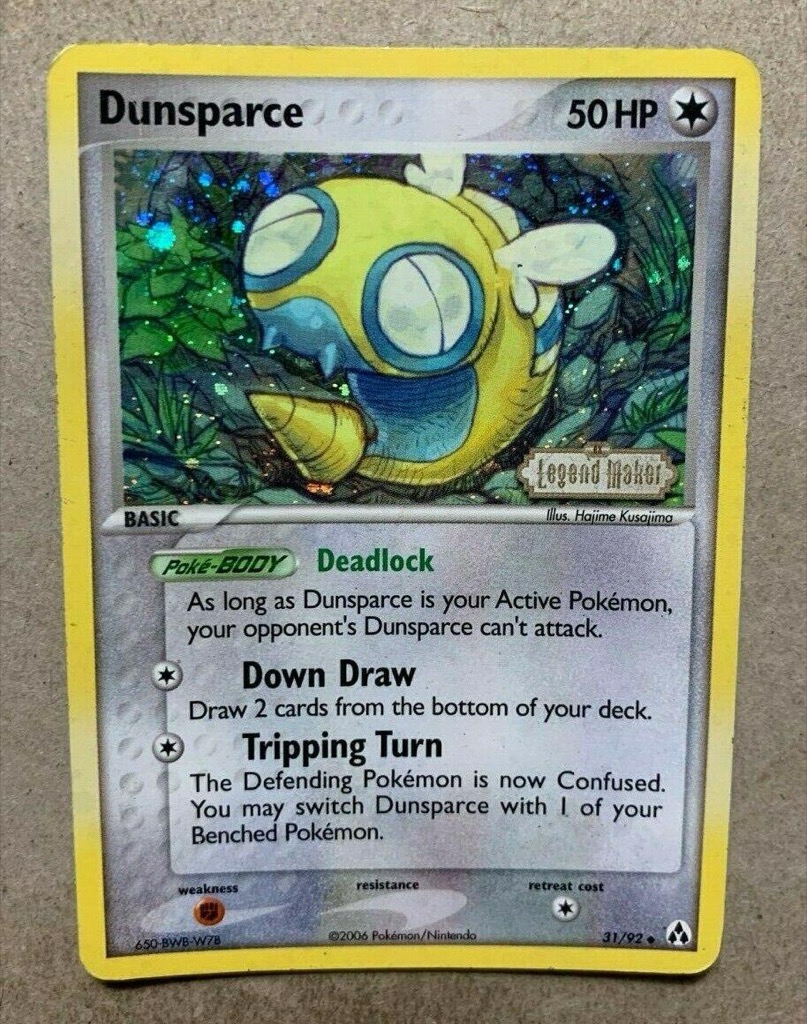 Reverse Holo Dunsparce 31/92, Legend Maker Pokémon card