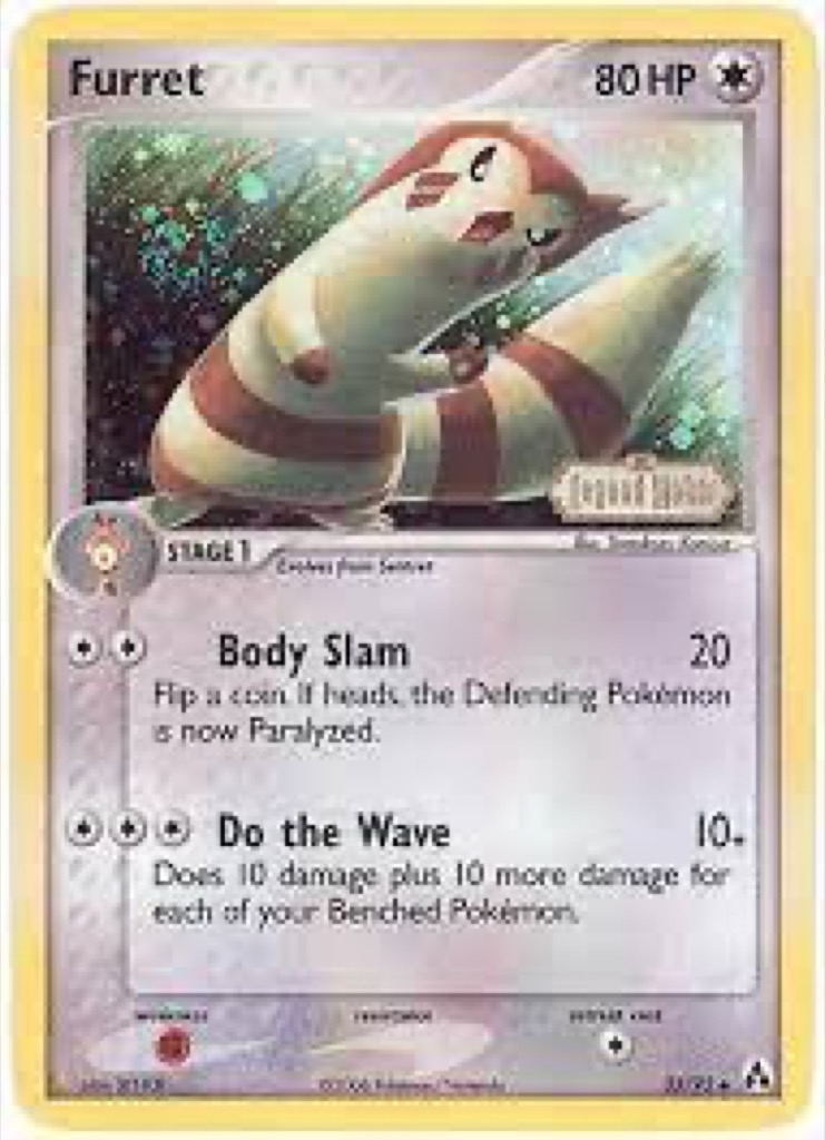 Reverse Holo Furret 33/92, Legend Maker Pokémon card