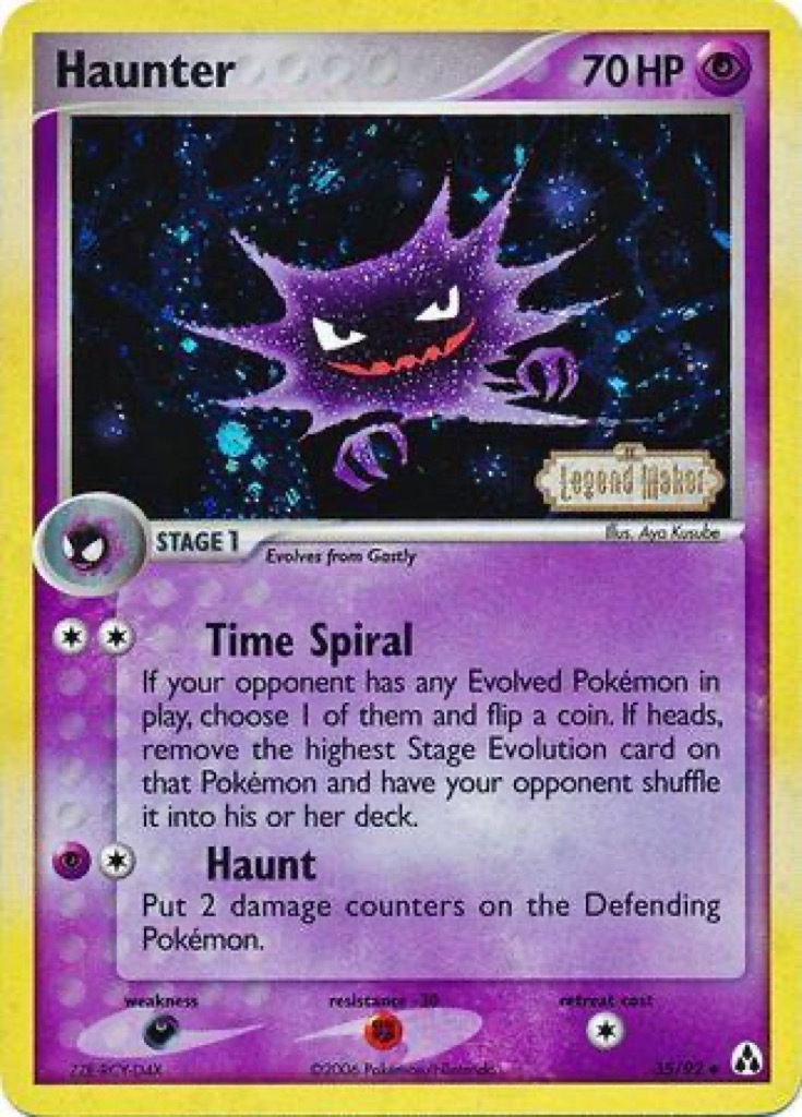 Reverse Holo Haunter 35/92, Legend Maker Pokémon card