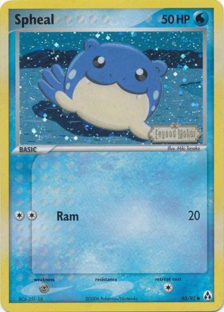 Reverse Holo Spheal 65/92, Legend Maker Pokémon card