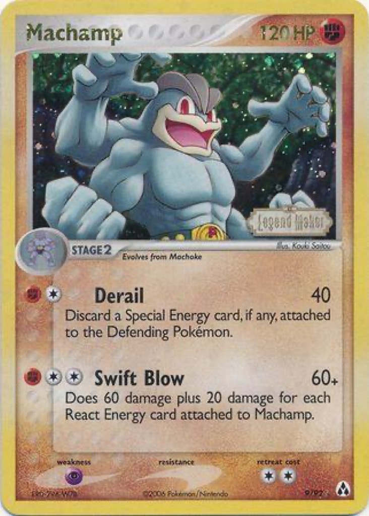 Reverse Holo Machamp 9/92, Legend Maker Pokémon card
