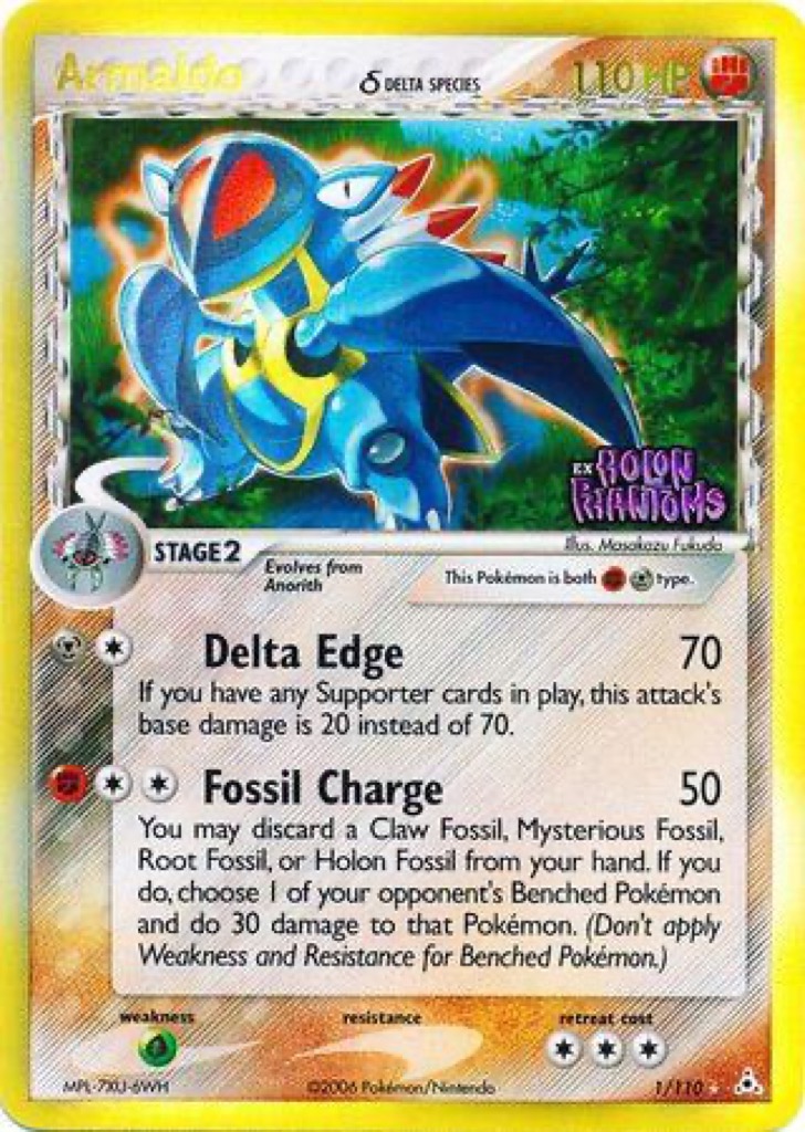 Reverse Holo Armaldo δ 1/110, Holon Phantoms Pokémon card