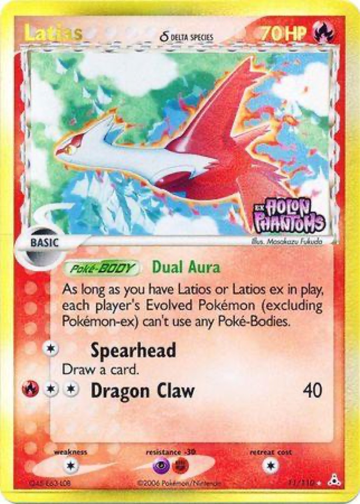 Reverse Holo Latias δ 11/110, Holon Phantoms Pokémon card