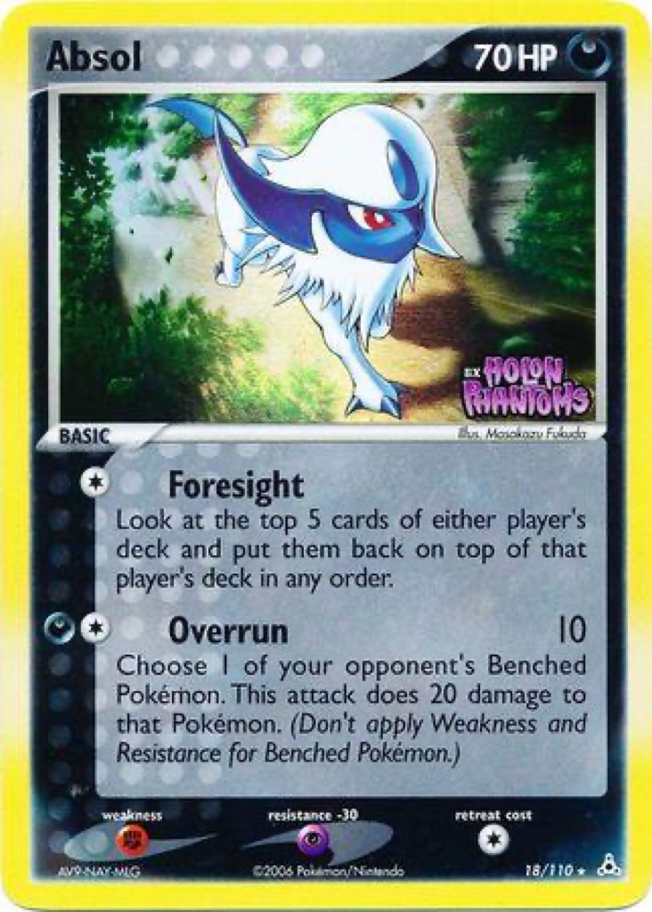 Reverse Holo Absol 18/110, Holon Phantoms Pokémon card
