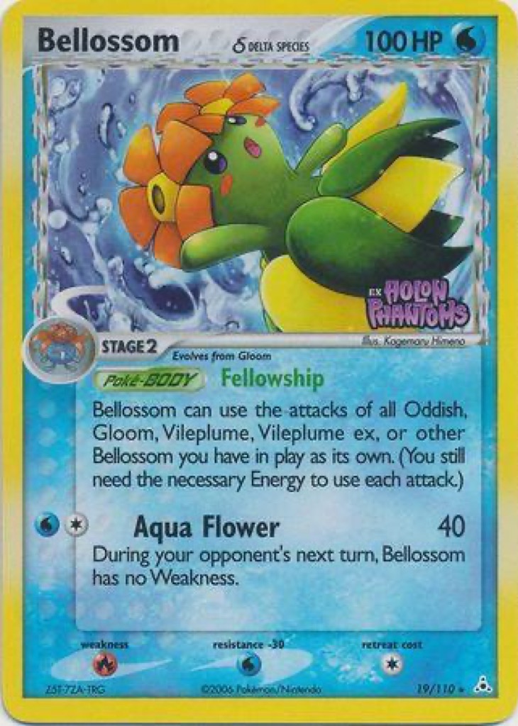 Reverse Holo Bellossom δ 19/110, Holon Phantoms Pokémon card