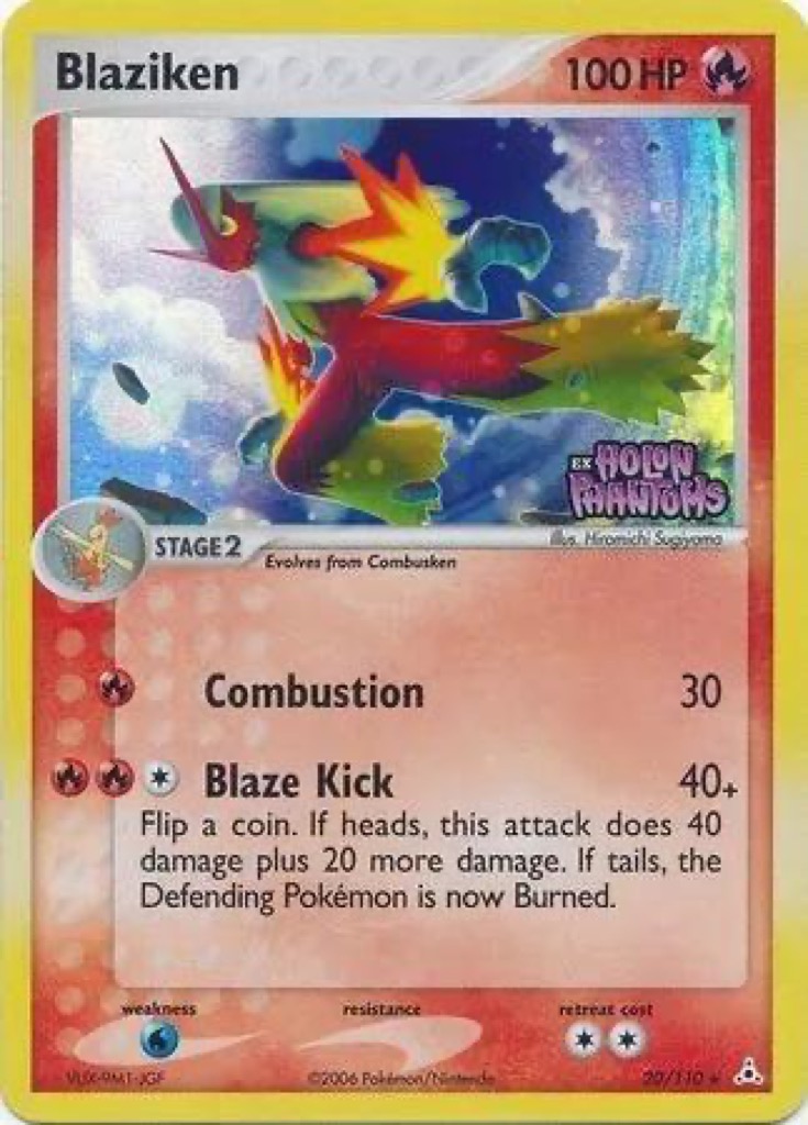 Reverse Holo Blaziken 20/110, Holon Phantoms Pokémon card