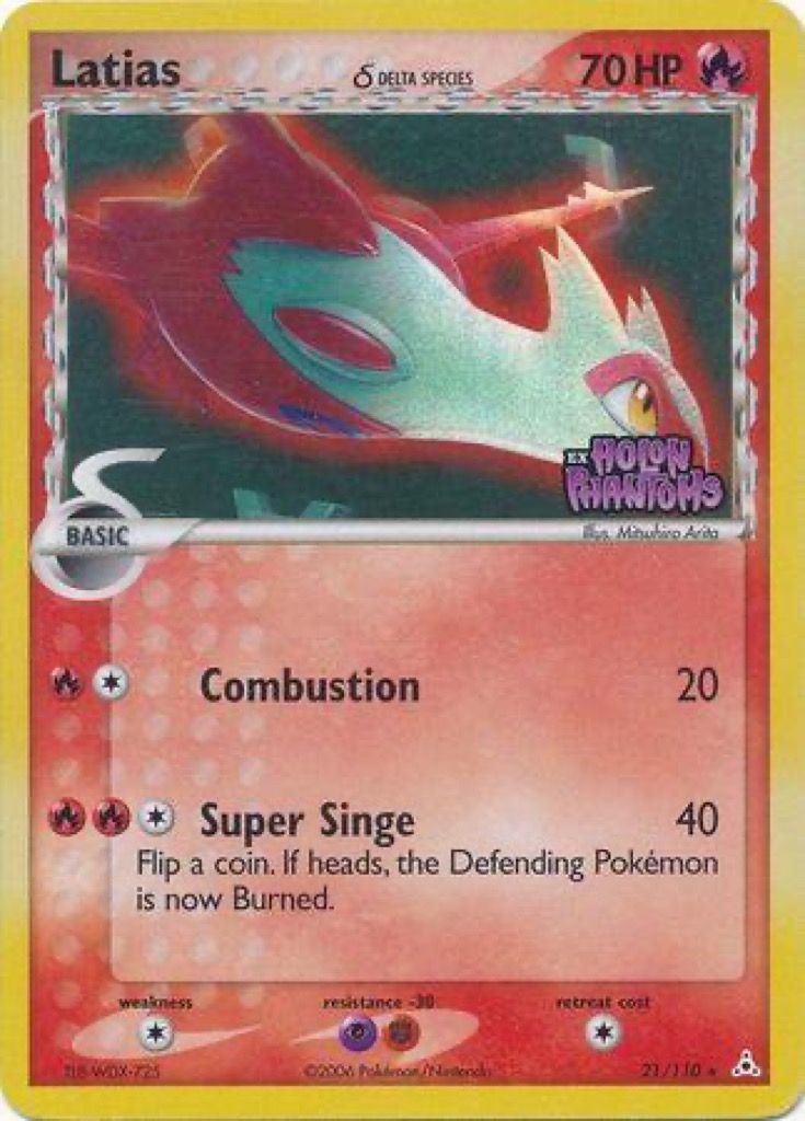 Reverse Holo Latias δ 21/110, Holon Phantoms Pokémon card