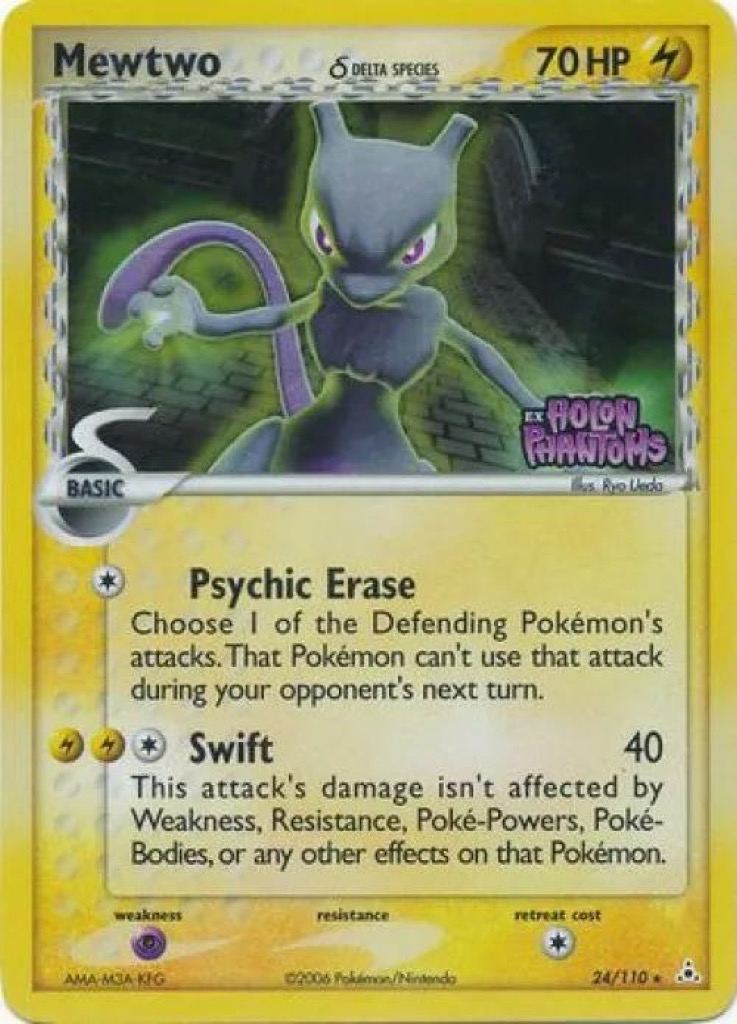 Reverse Holo Mewtwo δ 24/110, Holon Phantoms Pokémon card