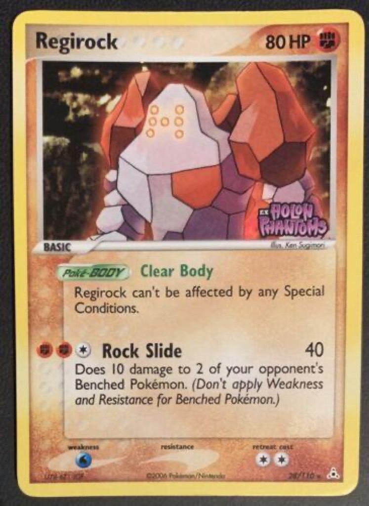 Reverse Holo Regirock 28/110, Holon Phantoms Pokémon card
