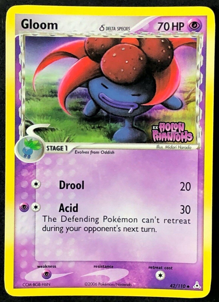 Reverse Holo Gloom δ 42/110, Holon Phantoms Pokémon card