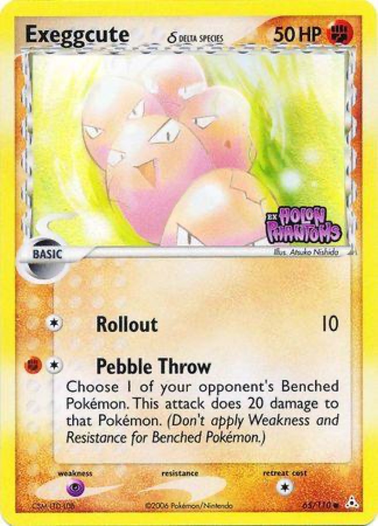 Reverse Holo Exeggcute δ 65/110, Holon Phantoms Pokémon card