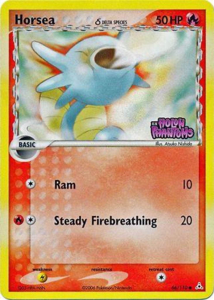 Reverse Holo Horsea δ 66/110, Holon Phantoms Pokémon card