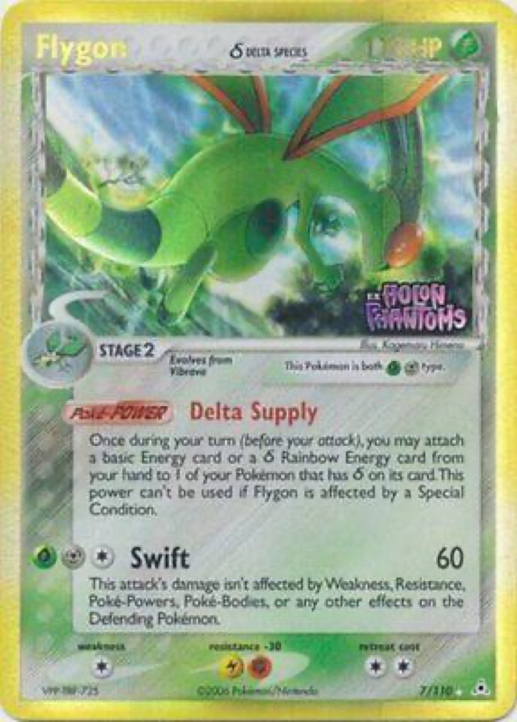 Reverse Holo Flygon δ 7/110, Holon Phantoms Pokémon card