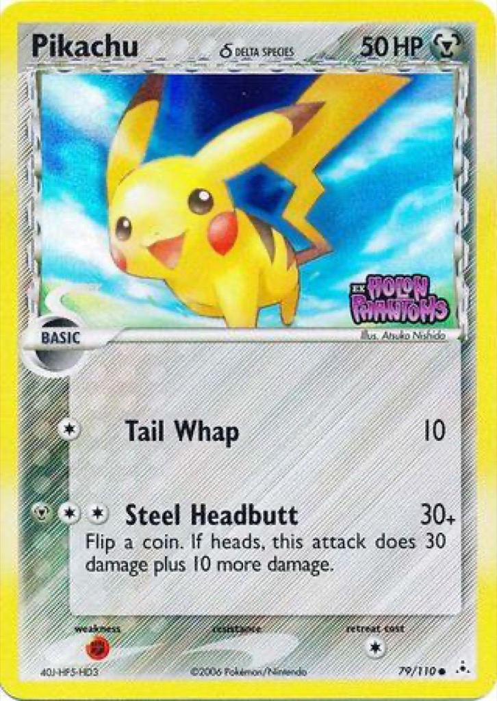 Reverse Holo Pikachu δ 79/110, Holon Phantoms Pokémon card