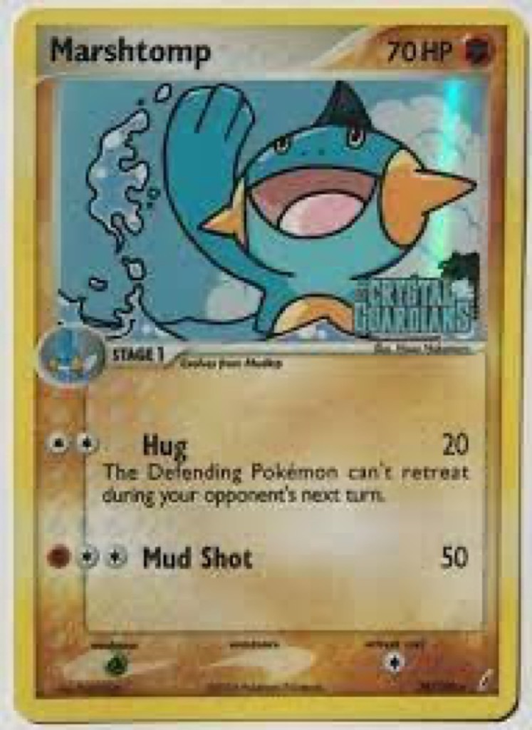 Reverse Holo Marshtomp 38/100, Crystal Guardians Pokémon card