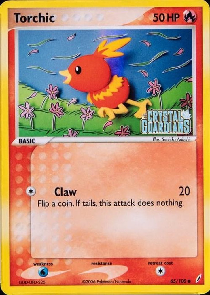 Reverse Holo Torchic 65/100, Crystal Guardians Pokémon card