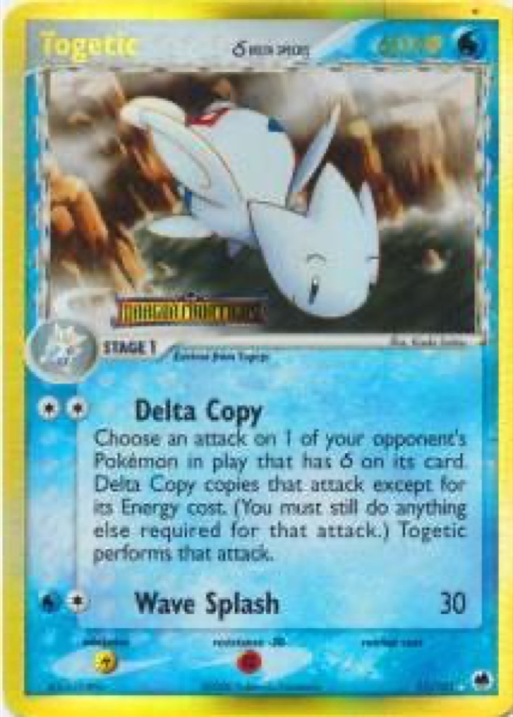 Reverse Holo Togetic δ 11/101, Dragon Frontiers Pokémon card