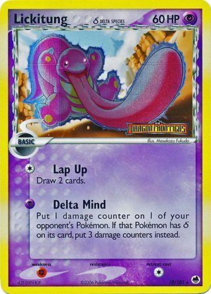 Reverse Holo Lickitung δ 19/101, Dragon Frontiers Pokémon card