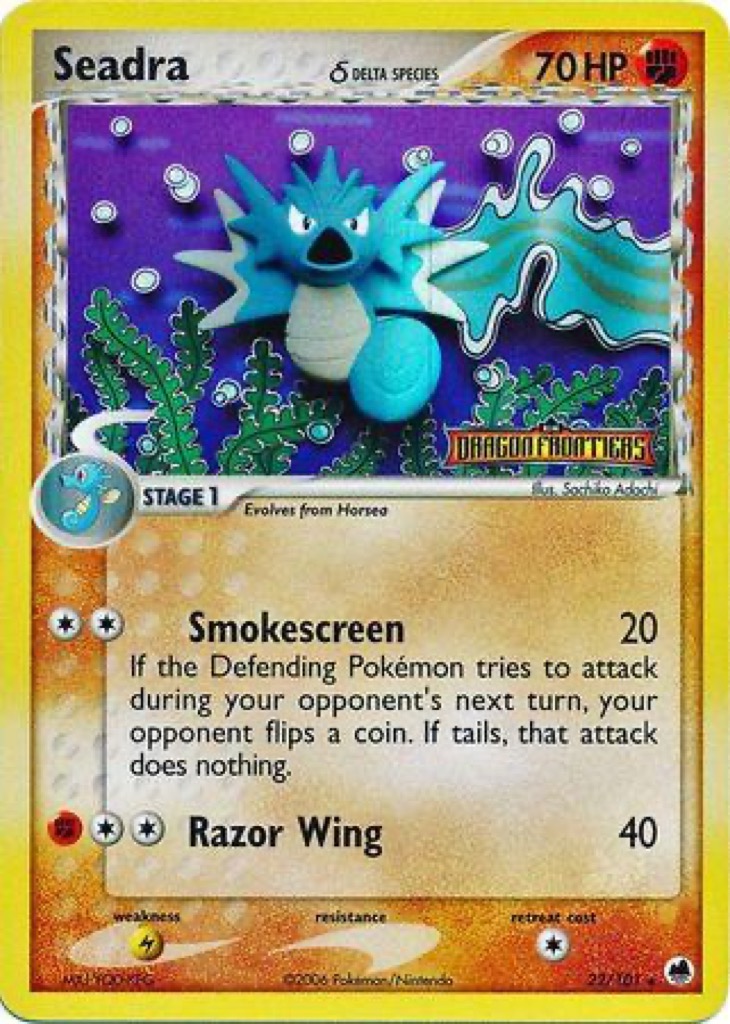 Reverse Holo Seadra δ 22/101, Dragon Frontiers Pokémon card