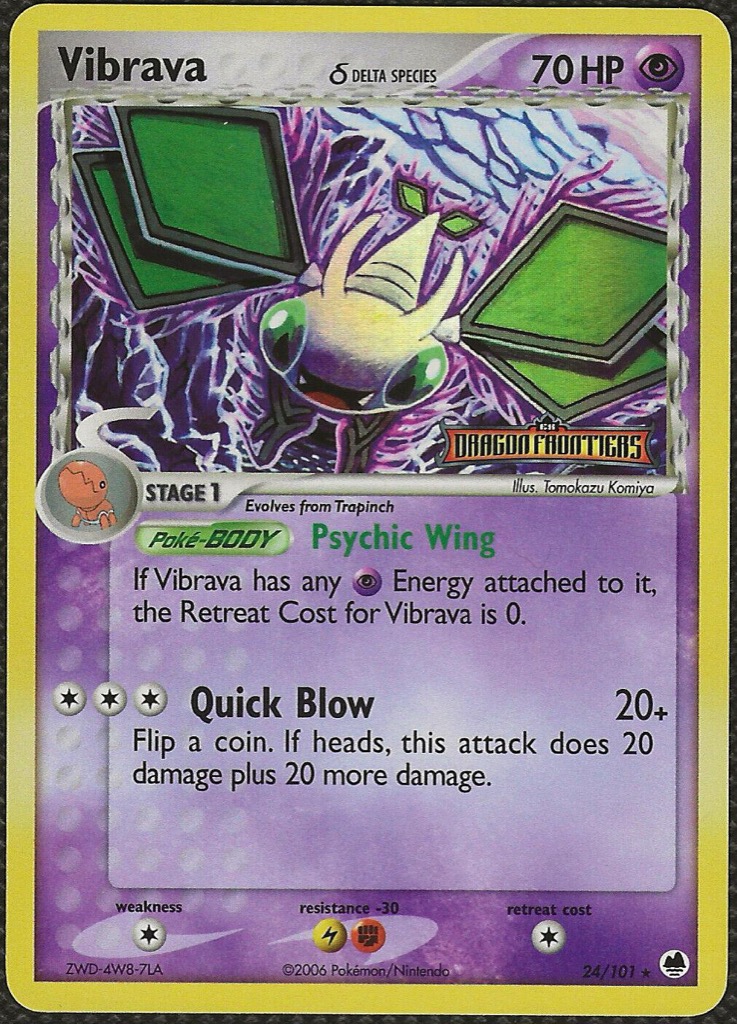 Reverse Holo Vibrava δ 24/101, Dragon Frontiers Pokémon card