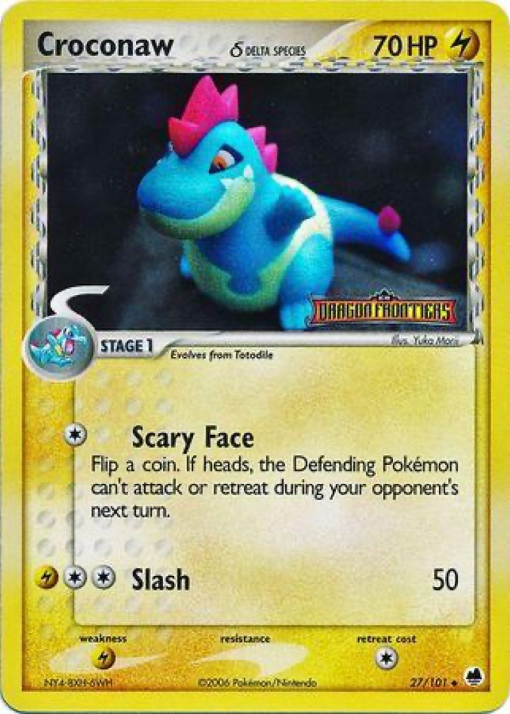 Reverse Holo Croconaw δ 27/101, Dragon Frontiers Pokémon card