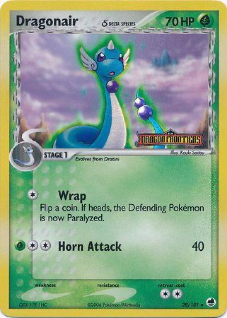 Reverse Holo Dragonair δ 28/101, Dragon Frontiers Pokémon card