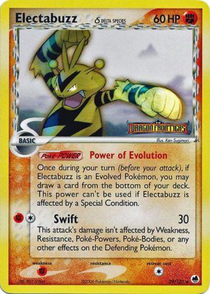 Reverse Holo Electabuzz δ 29/101, Dragon Frontiers Pokémon card